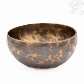 7 fémes, kézzel kalapált hangtál, antikolt - 849 g