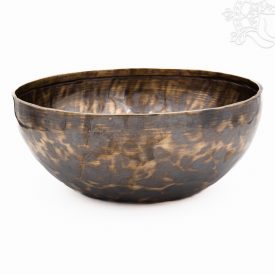 7 fémes, kézzel kalapált hangtál, antikolt - 2405 g