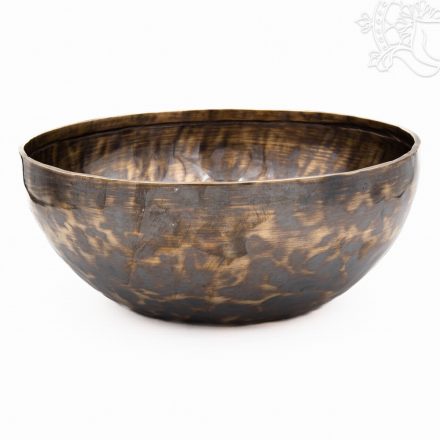 7 fémes, kézzel kalapált hangtál, antikolt - 2405 g