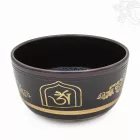 Színes, mintás, mantrás alumínium hangtál - 718 g, arany-fekete-kék