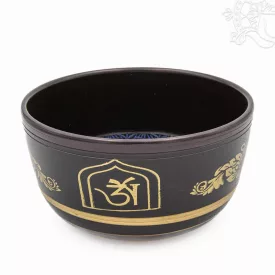   Színes, mintás, mantrás alumínium hangtál - 718 g, arany-fekete-kék