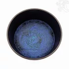 Színes, mintás, mantrás alumínium hangtál - 718 g, arany-fekete-kék