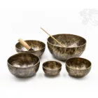 5 darabos 7 fémes kézi antikolt hangtál szett