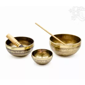3 darabos 7 fémes kézi mantrás hangtál szett