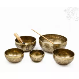 5 darabos 7 fémes kézi mantrás hangtál szett