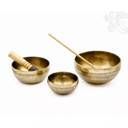 3 darabos 7 fémes kézi mantrás hangtál szett