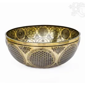   7 fémes, Buddha lábnyom-os, mantrás hangtál ritkaság - 10,39 kg