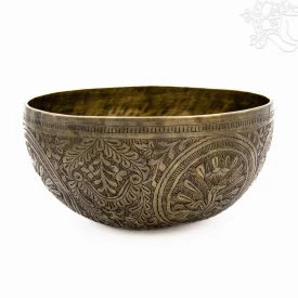 Mélyen vésett hangtál, kézműves remekmű - 1537 g