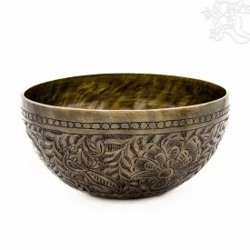 Mélyen vésett hangtál, kézműves remekmű - 1274 g