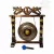 Nipple gong kézzel faragott sárkányos faállvánnyal – 35 cm