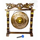 Nipple gong kézzel faragott sárkányos faállvánnyal – 50 cm