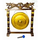 Nipple gong kézzel faragott sárkányos faállvánnyal – 50 cm