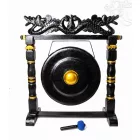 Nipple gong kézzel faragott sárkányos faállvánnyal – 50 cm