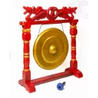 Nipple gong kézzel faragott sárkányos faállvánnyal – 50 cm