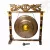 Nipple gong kézzel faragott sárkányos faállvánnyal – 80 cm
