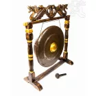 Nipple gong kézzel faragott sárkányos faállvánnyal – 80 cm