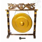 Nipple gong kézzel faragott sárkányos faállvánnyal – 80 cm
