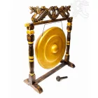 Nipple gong kézzel faragott sárkányos faállvánnyal – 80 cm