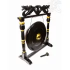 Nipple gong kézzel faragott sárkányos faállvánnyal – 80 cm