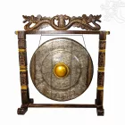 Nipple gong kézzel faragott sárkányos faállvánnyal – 100 cm