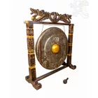 Nipple gong kézzel faragott sárkányos faállvánnyal – 100 cm