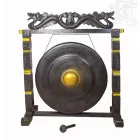 Nipple gong kézzel faragott sárkányos faállvánnyal – 100 cm