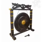 Nipple gong kézzel faragott sárkányos faállvánnyal – 100 cm