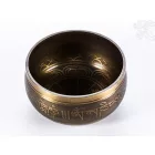 Géppel készített 7 fémes, mantrás, sárga hangtál - közepes