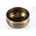 Géppel készített 7 fémes, mantrás, sárga hangtál - nagy