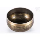 Géppel készített 7 fémes, mantrás, sárga hangtál - nagy