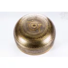 Géppel készített 7 fémes, mantrás, sárga hangtál - nagy