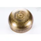 Géppel készített 7 fémes, mantrás, sárga hangtál - nagy