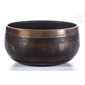   Géppel készített 7 fémes, mantrás, sötét hangtál - közepes