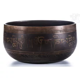   Géppel készített 7 fémes, mantrás, sötét hangtál - nagy