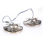 Tingsha az Om Mani Padme Hum mantrával, prémium minőségű - 7 cm