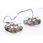 Tingsha az Om Mani Padme Hum mantrával, prémium minőségű - 7 cm