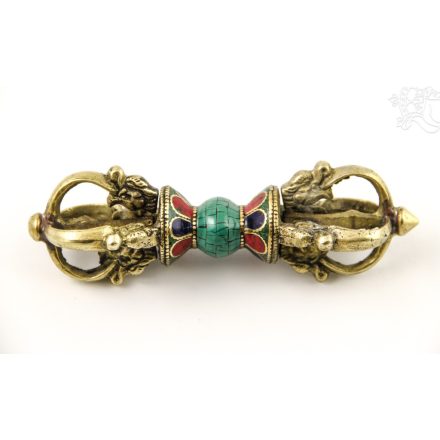 Vadzsra türkiz, korall, lápisz berakással - 14 cm