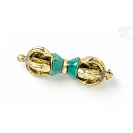 Vadzsra türkizzel és korallal- 6 cm