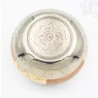 Géppel készített 7 fémes, 3 színű, Buddha dombor mintás hangtál - 9,5 cm