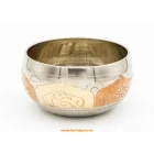 Géppel készített 7 fémes, 3 színű OM dombor mintás hangtál - 9,5 cm