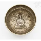 Géppel készített 7 fémes, 3 színű, Buddha dombor mintás hangtál - 11 cm