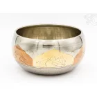 Géppel készített 7 fémes, 3 színű, 5 Buddha dombor mintás hangtál - 12 cm