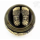 Géppel készített 7 fémes, fekete színű, Buddha dombor mintás hangtál - 11 cm