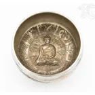 Géppel készített 7 fémes, 3 színű, Buddha dombor mintás hangtál - 14 cm