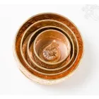 Mandala felajánló tál díszes, arany-bronz színű