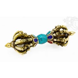 Vadzsra türkizzel és lápisszal és korallal- 11 cm