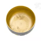 Géppel készített kézzel vésett sárga-barna hangtál - 12 cm