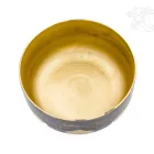 Géppel készített, kézzel vésett sárga-barna hangtál - 15,5 cm