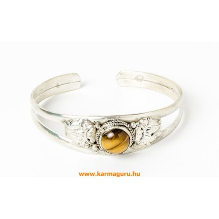 Tigrisszem köves, míves, vékony karkötő