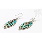 Türkiz áramlás fülbevaló